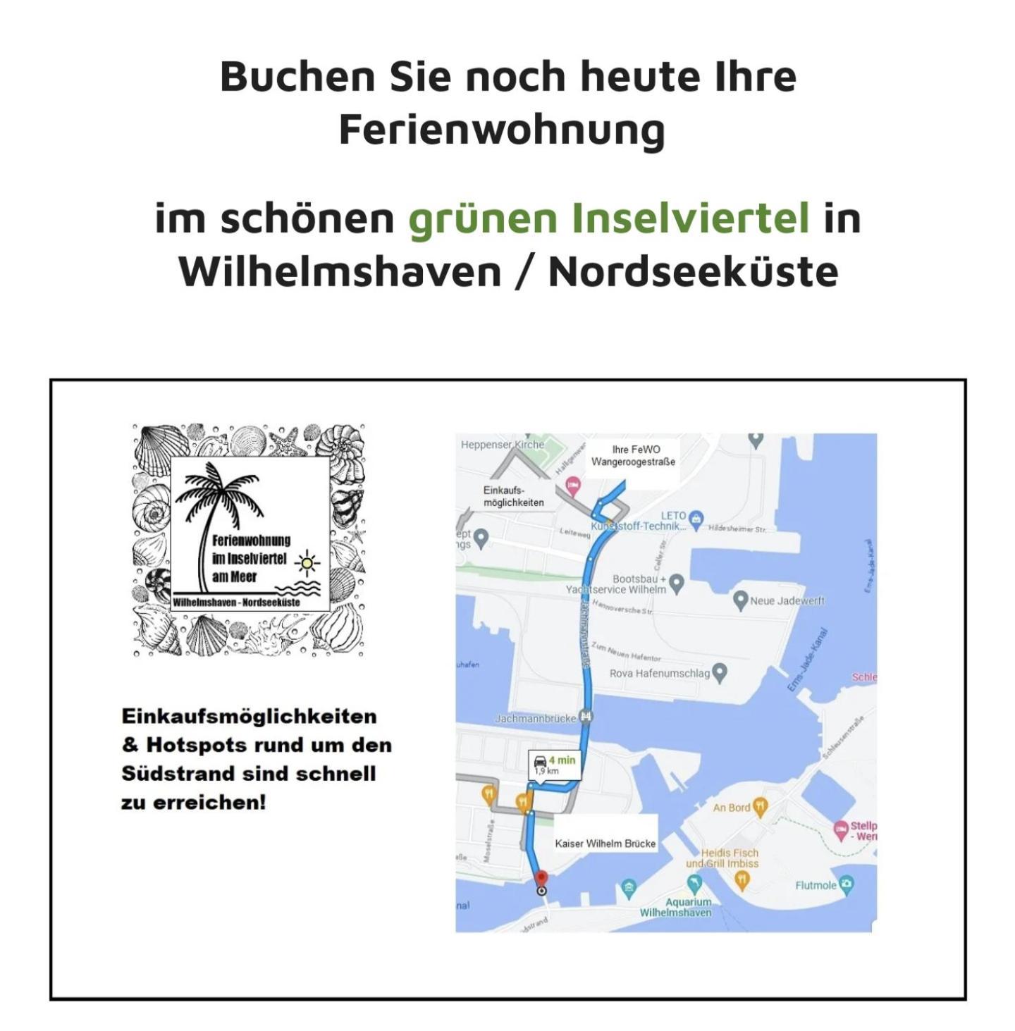 Ferienwohnung Apartment Wilhelmshaven Inselviertel In Bester Lage - Selbstaendiger Check In Moeglich Exteriör bild